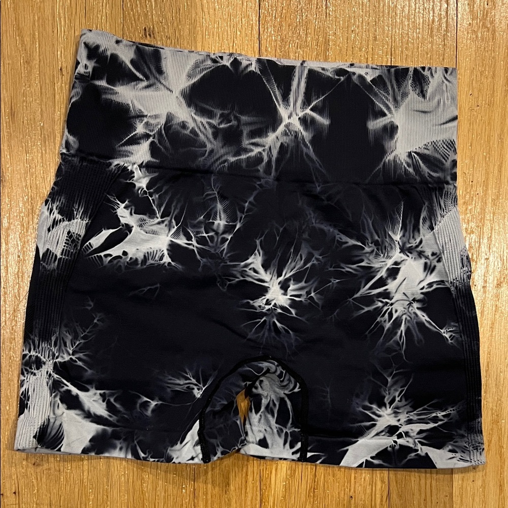Black and White Tie-Dye Shorts
